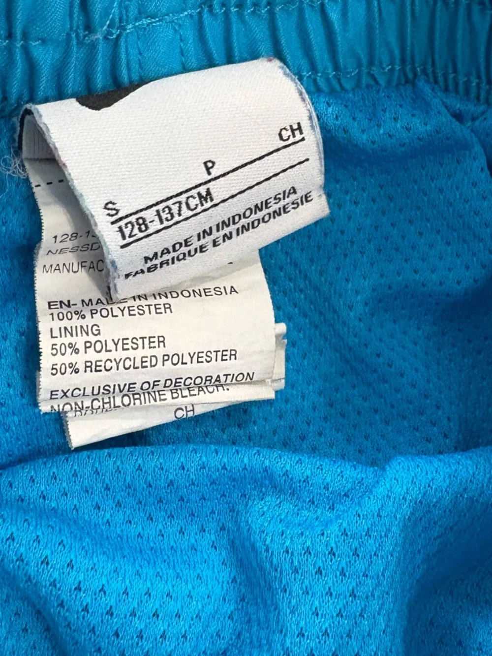 Nike Bright Blue and Orange lined Swim Shorts and Black Logo size small